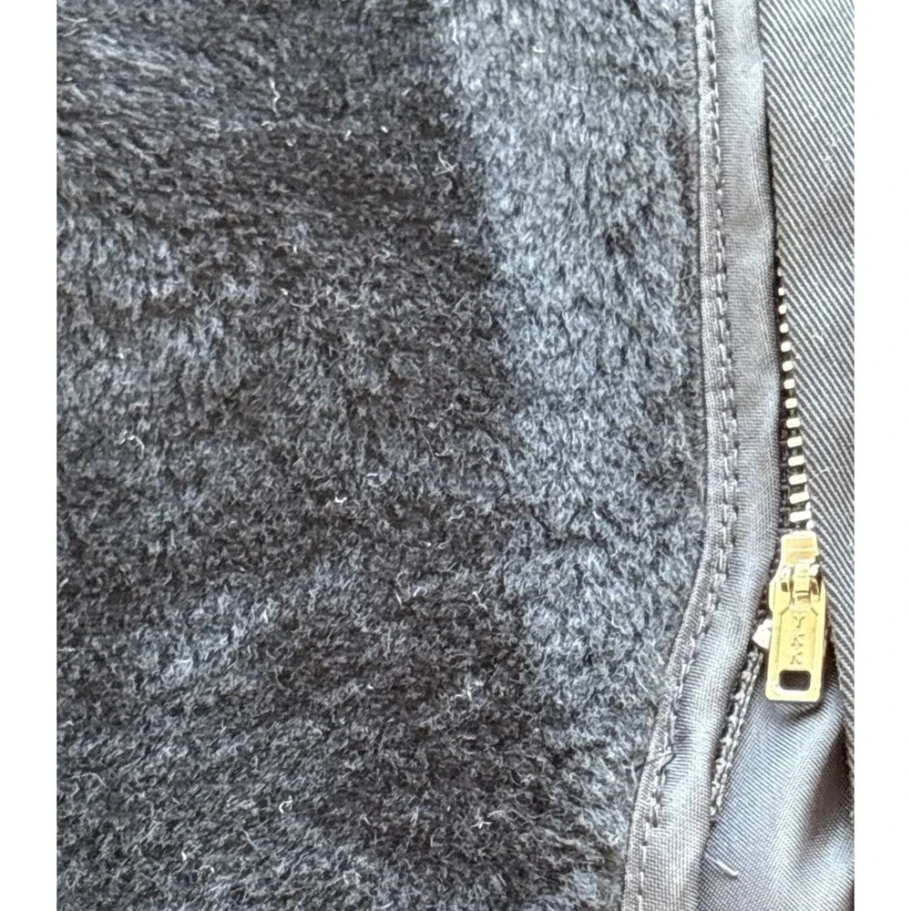 Bill Blass Menswear Black Trench Coat Button Front Zip Out Faux Fur Lining Large
